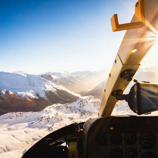 View from Helicopter flying into Purcell Mountain Lodge